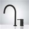 Fontana Commercial Matte Black Touch Less Automatic Sensor Faucet & Manual Soap Dispenser